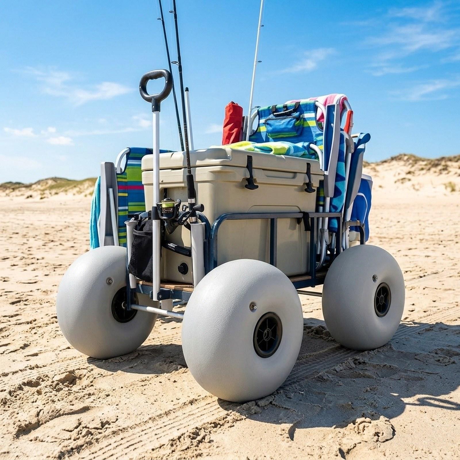 Beach Cart Sand Wheels 16 Inch - đánh giá và giá Fishing Kayak Cart